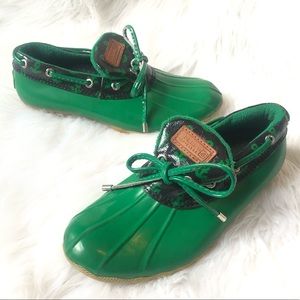 Sperry Women's Top Sider Green Duck Shoes 6.5